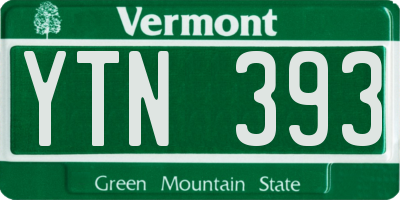 VT license plate YTN393