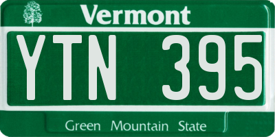 VT license plate YTN395