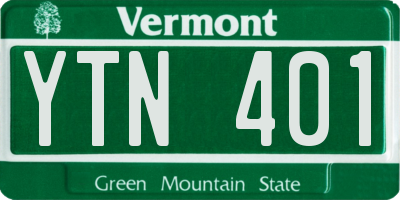VT license plate YTN401