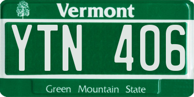 VT license plate YTN406