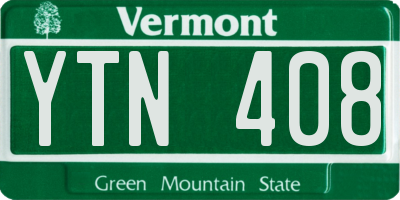 VT license plate YTN408
