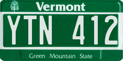 VT license plate YTN412