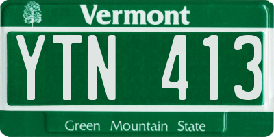 VT license plate YTN413
