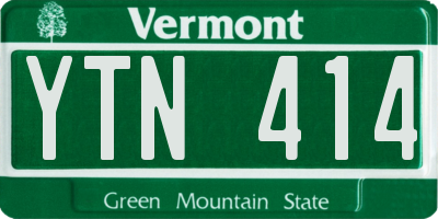 VT license plate YTN414