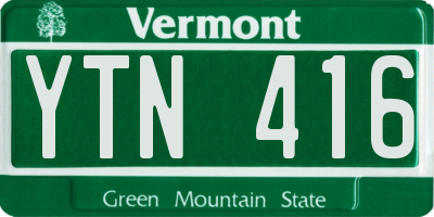 VT license plate YTN416