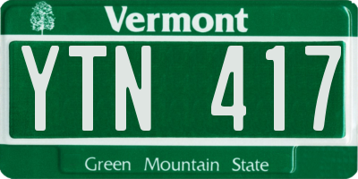VT license plate YTN417