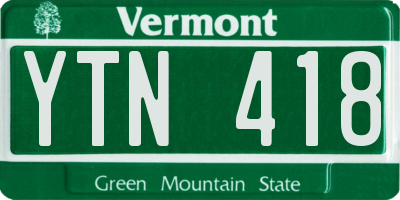 VT license plate YTN418