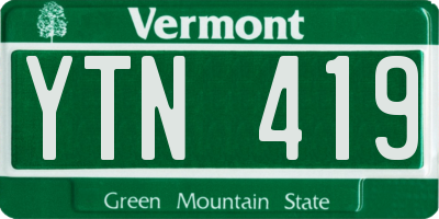 VT license plate YTN419