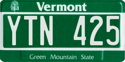 VT license plate YTN425