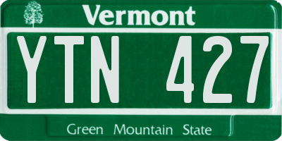 VT license plate YTN427