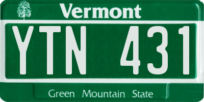 VT license plate YTN431