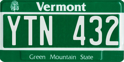 VT license plate YTN432