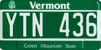 VT license plate YTN436