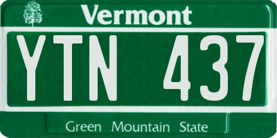 VT license plate YTN437