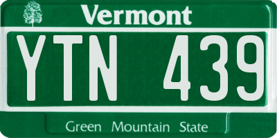 VT license plate YTN439