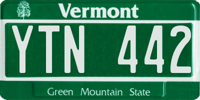 VT license plate YTN442