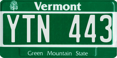 VT license plate YTN443