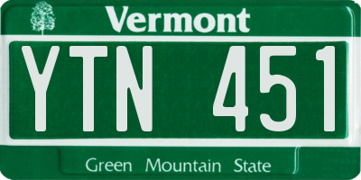 VT license plate YTN451