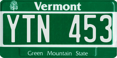 VT license plate YTN453