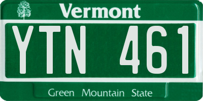 VT license plate YTN461