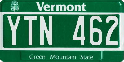 VT license plate YTN462