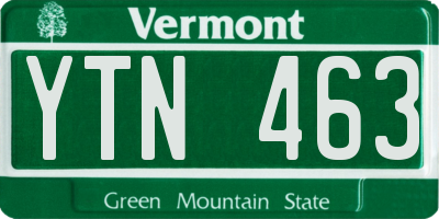 VT license plate YTN463