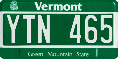 VT license plate YTN465