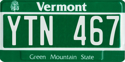VT license plate YTN467