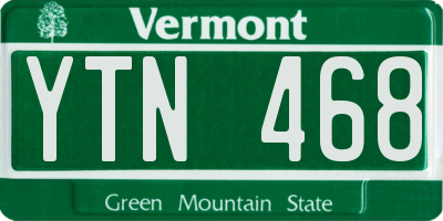 VT license plate YTN468
