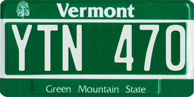 VT license plate YTN470