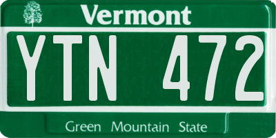 VT license plate YTN472
