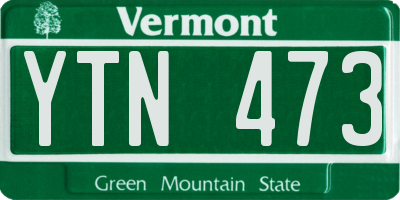 VT license plate YTN473