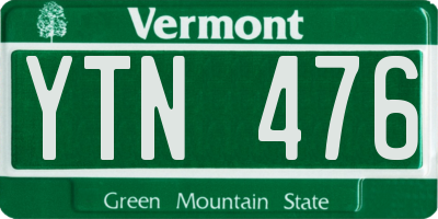 VT license plate YTN476
