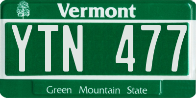 VT license plate YTN477