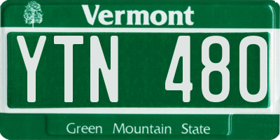 VT license plate YTN480