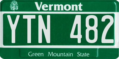 VT license plate YTN482