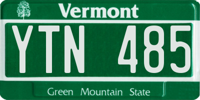 VT license plate YTN485