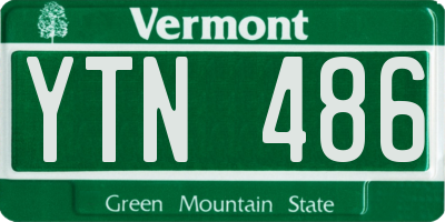 VT license plate YTN486