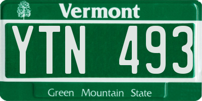VT license plate YTN493