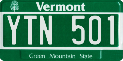 VT license plate YTN501