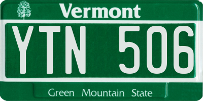VT license plate YTN506