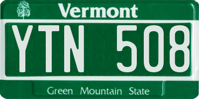 VT license plate YTN508