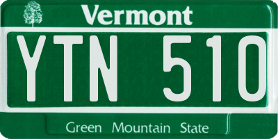 VT license plate YTN510