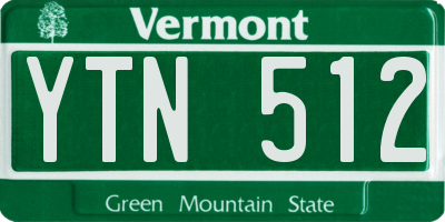 VT license plate YTN512