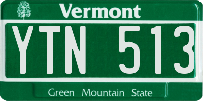 VT license plate YTN513