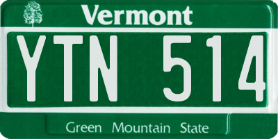 VT license plate YTN514