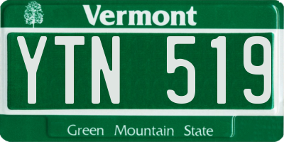 VT license plate YTN519
