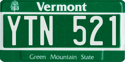 VT license plate YTN521