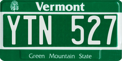 VT license plate YTN527