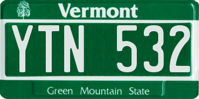 VT license plate YTN532